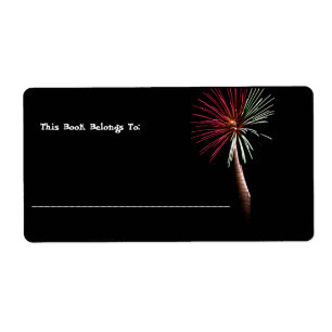 Red & Green Palm Book Label