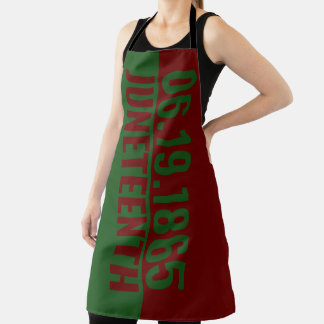 Red Green Pan African June 19 Juneteenth Apron