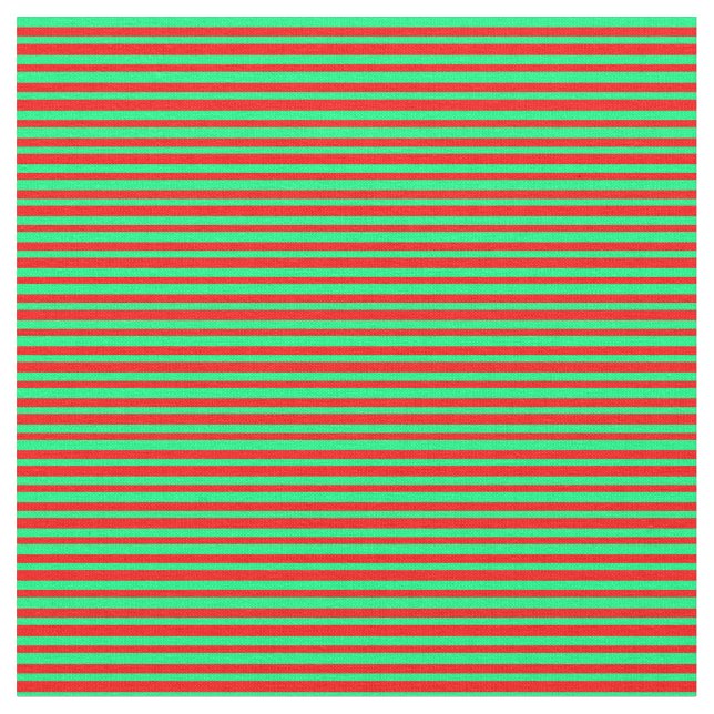 Red & Green Pattern of Stripes Fabric (Close Up)