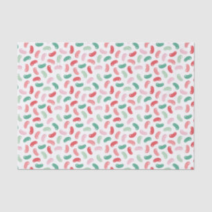 Red, Green, Peach, Pink Jellybean Design Tissue Paper