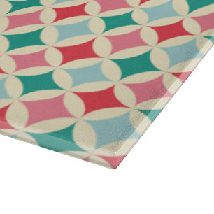 Red, Green, Pink, and Light Blue Diamonds Cutting Board