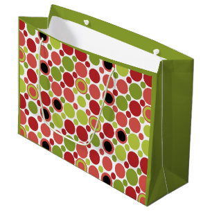 Red, Green & Pink Retro Bubble Large Gift Bag