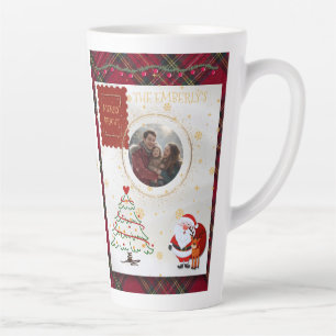 Red Green Plaid Christmas Latte Mug