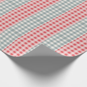 Red & Green Plaid Gingham Country Farmhouse Simple Wrapping Paper