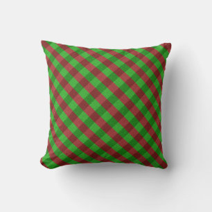 Red & Green Plaid Glitter Cushion