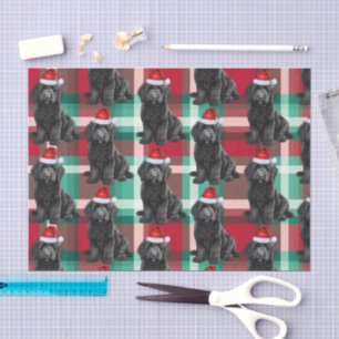Red Green Plaid Labradoodle Dog Christmas Holiday Tissue Paper