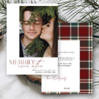Red & Green Plaid Merrily Ever After Wedding Photo