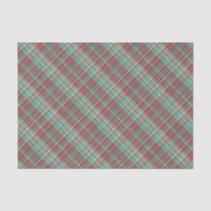 Red Green Plaid Pattern Tissue Paper