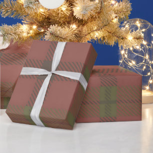 Red Green Plaid Pattern Wrapping Paper