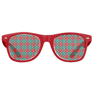 Red Green Plaid Seamless Pattern Retro Sunglasses