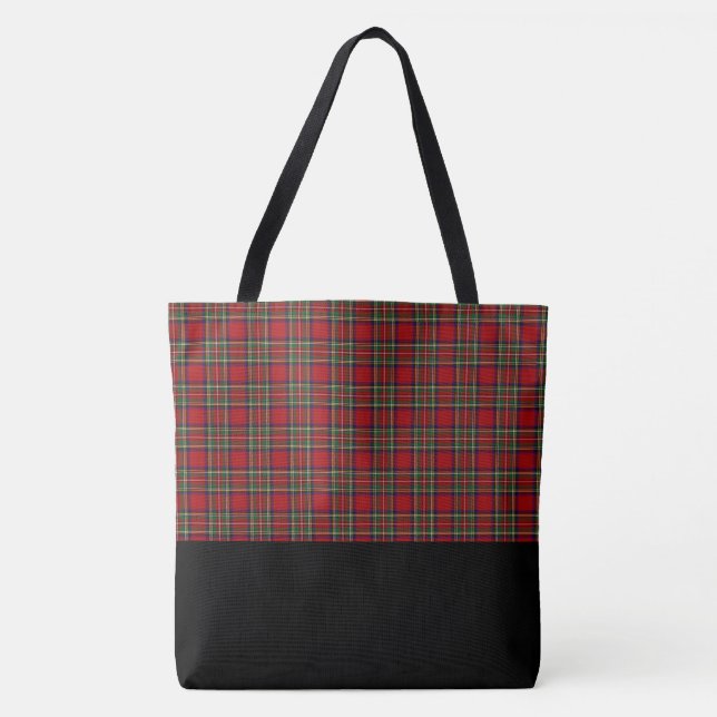 Red & Green Plaid Tote Bag-LRG (Front)