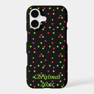 Red & Green Poka-dots on Black
