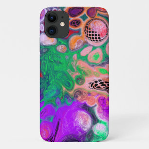 Red, Green, Purple Colorful Digital Fluid Art iPhone 11 Case