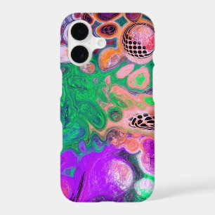 Red, Green, Purple Colourful Digital Fluid Art