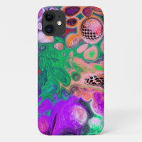 Red, Green, Purple Colourful Digital Fluid Art