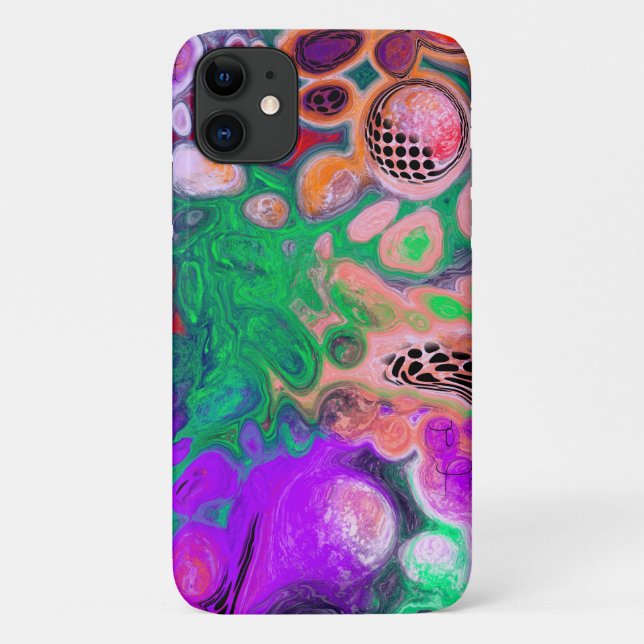 Red, Green, Purple Colourful Digital Fluid Art Case-Mate iPhone Case (Back)