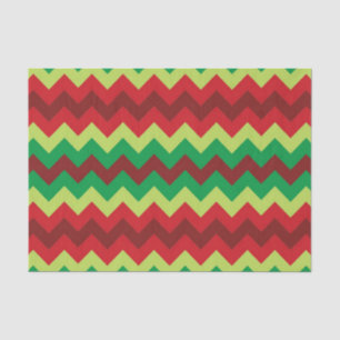 Red green red chevron pattern tissue paper