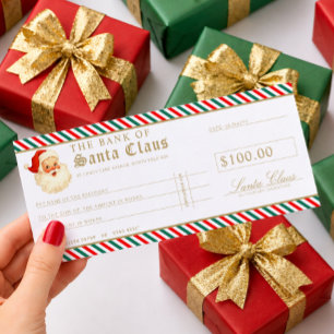 Red Green Santa Cheque Gift Voucher Card