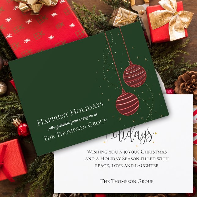 Red Green Season's Greetings Business Holiday Card (Red Green Season's Greetings Business Holiday Card)