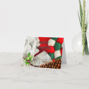 Red, Green, Silver, White Christmas fun Holiday Card