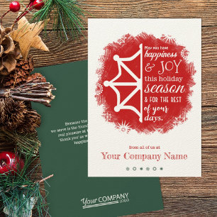 Red, Green Snowflake Business Holiday Card