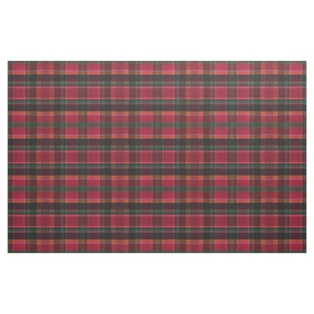 Red Green Squares Madras Plaid Pattern Fabric (Yard)