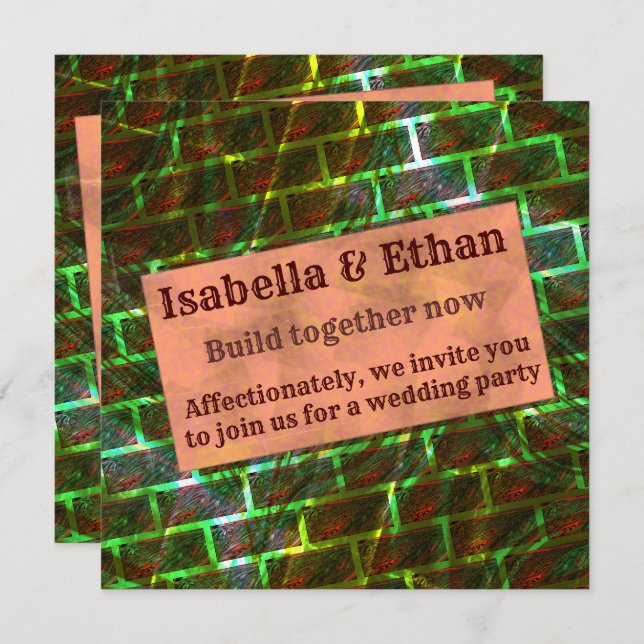 Red green stain, scratches, grating or wall effect invitation (Front/Back)