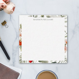 Red Green Strawberry Flower Leaves Cottagecore Art Card