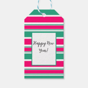 Red -green striped horizontal pattern gift tags