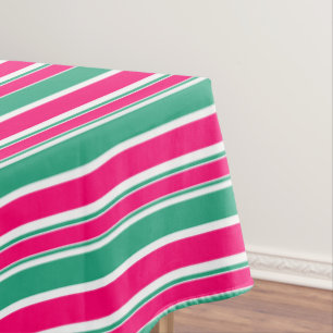 Red -green striped horizontal pattern tablecloth