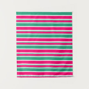 Red -green striped horizontal pattern tapestry