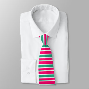 Red -green striped horizontal pattern tie