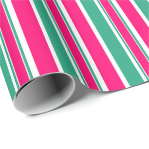 Red -green striped horizontal pattern wrapping paper