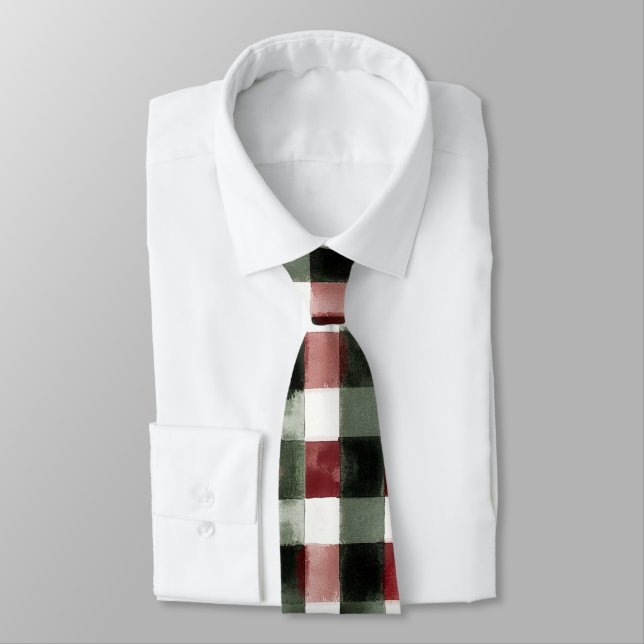 Red Green Stripes Birthday Tie (Tied)