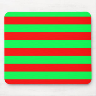 Red Green Stripes Design Mouse Pad