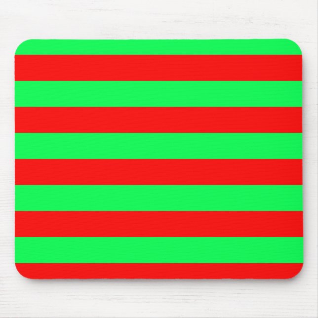 Red Green Stripes Design Mouse Pad (Front)