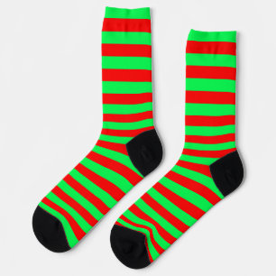 Red Green Stripes Design Socks