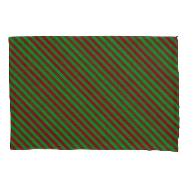 Red & Green Stripes Glitter Pillowcase (Front)