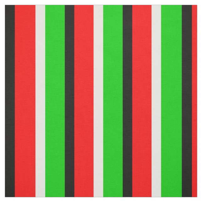 Red Green Stripes Pattern Design Fabric (Swatch)