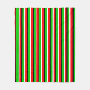 Red Green Stripes Pattern Design Fleece Blanket