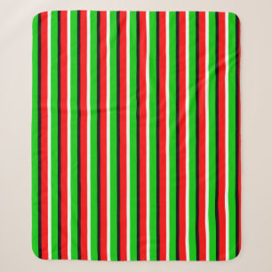 Red Green Stripes Pattern Design Sherpa Blanket