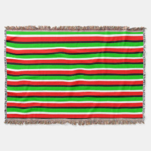 Red Green Stripes Pattern Design Throw Blanket