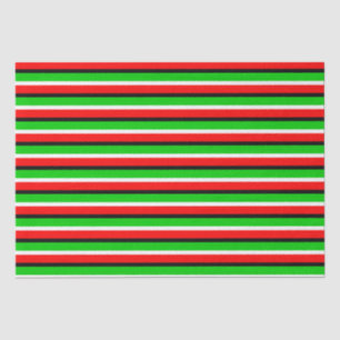 Red Green Stripes Pattern Design Tissue Paper