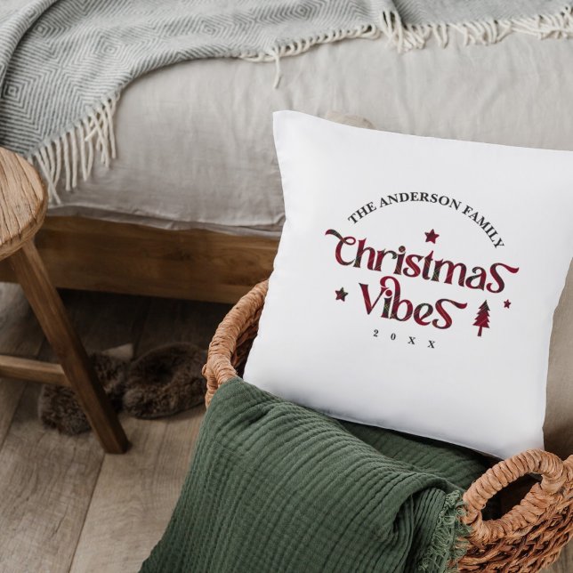 Red & Green Tartan Enchantment: Christmas Vibes Cushion (Creator Uploaded)