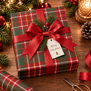 Red Green Tartan Plaid Classic Christmas Wrapping Paper