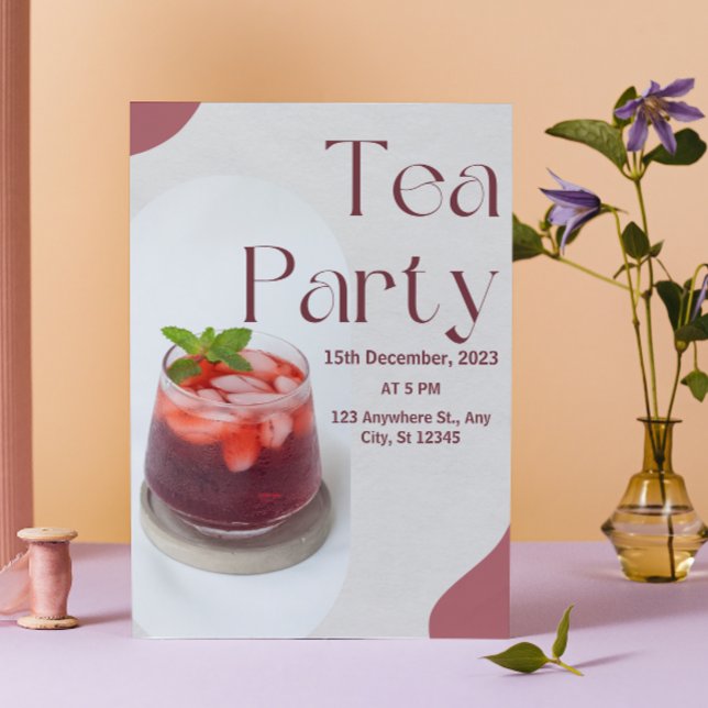 Red Green Tea Party Invitation (Creator Uploaded)