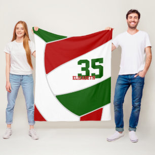 red green team colours ginormous volleyball fleece blanket