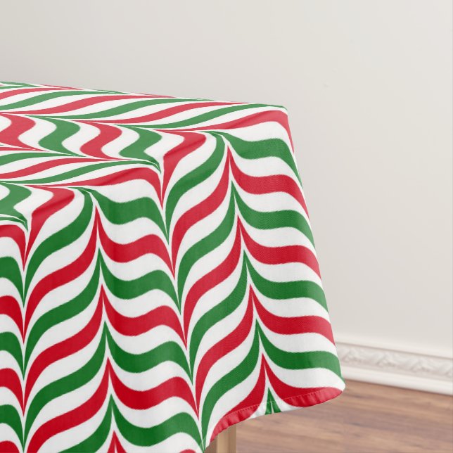 Red Green Teardrops Christimas Tablecloth (In Situ)