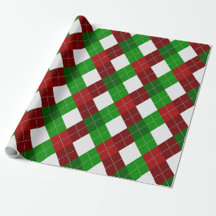 Red &Green Trellis Christmas Wrapping Paper