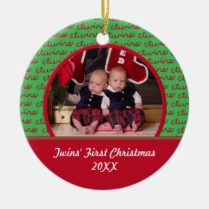 Red & Green Twins Picture Ornament